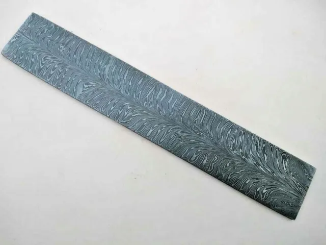 12" Damascus Custom Hand Forge Feather Billet Blank For Knife Making Blacksmith