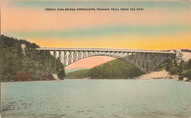 Vintage French King Bridge Approaching Mohawk Trail Greenfield MA P527