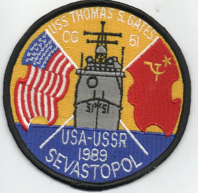USS Thomas S. Gates CG 51 USA-USSR 1989 Sevastopol U. S. Navy Jacket Patch