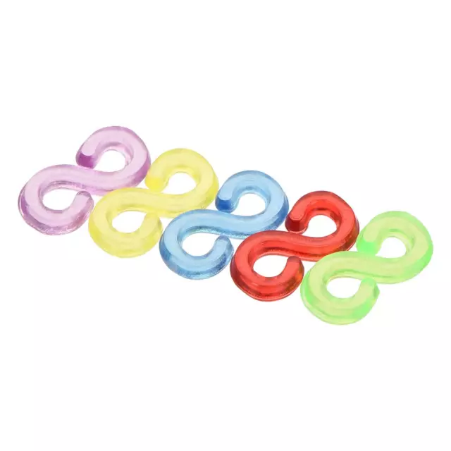 S Shape Clips Connectors Rubber Band Plastic Kit with Box Muti-color 500Pcs