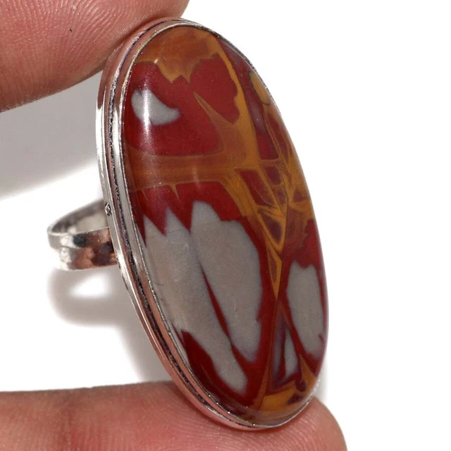 Noreena Jasper 925 Silver Plated Gemstone Ring US 8 Fast-Selling Gift GW