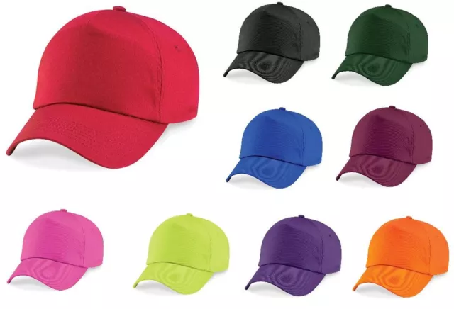 Beechfield Childrens Boys Girls Baseball Cap 100% Cotton Hat - 15 Colours