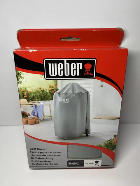 Weber 7175 Grill Cover fits Most 18" /47cm Charcoal Grills (BBQ) GRAY New in Box