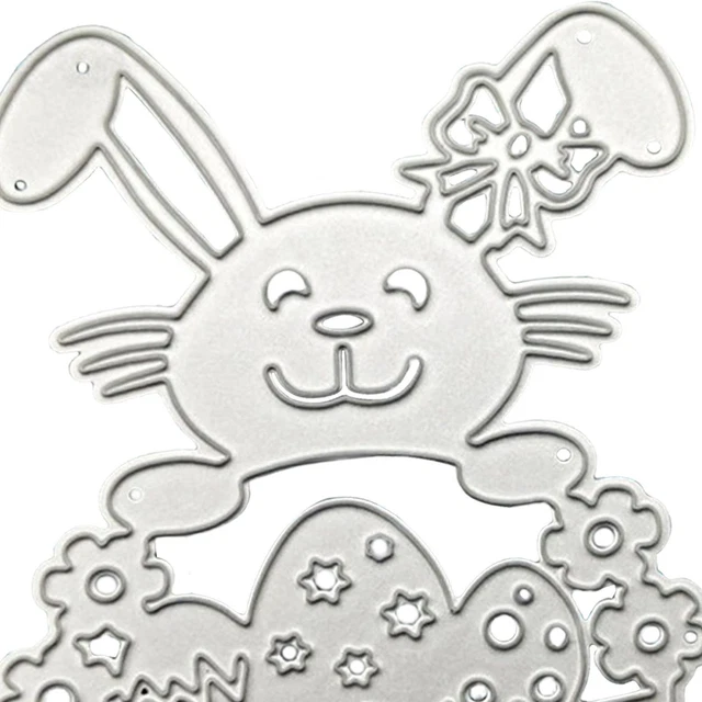 Matrices De Découpe 3D Pâques - Formes Lapin, œufs - Pour Scrapbooking, Cartes, Gaufrage - En Acier Carbone