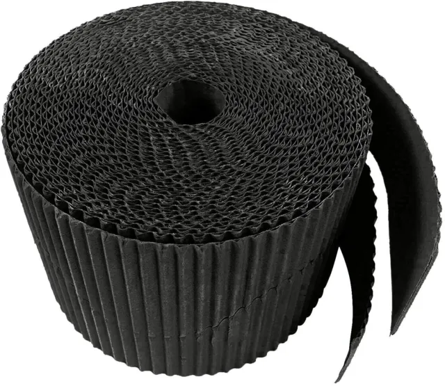 Corrugated Display Borders Roll for Classroom Decoration Size 57mm x 15m (Black)