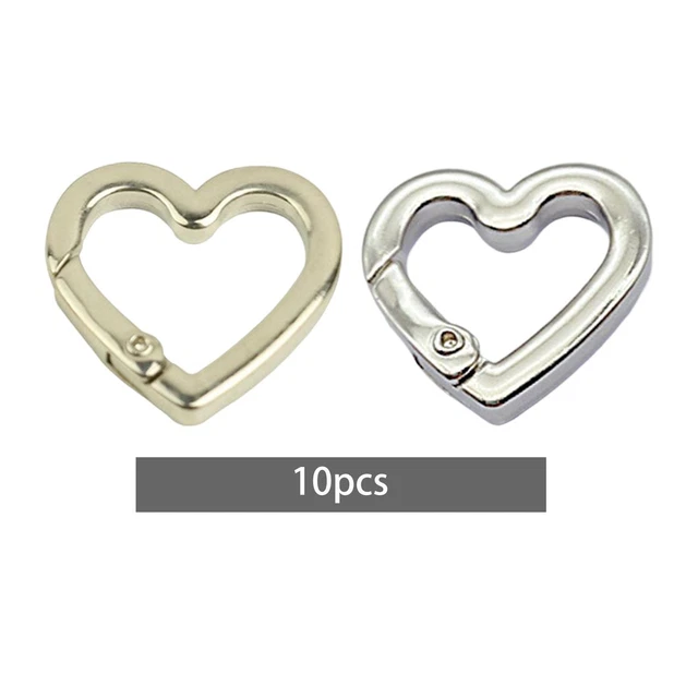 10x anneaux à ressort 3/4 "mousqueton rond en forme de coeur pour sacs à