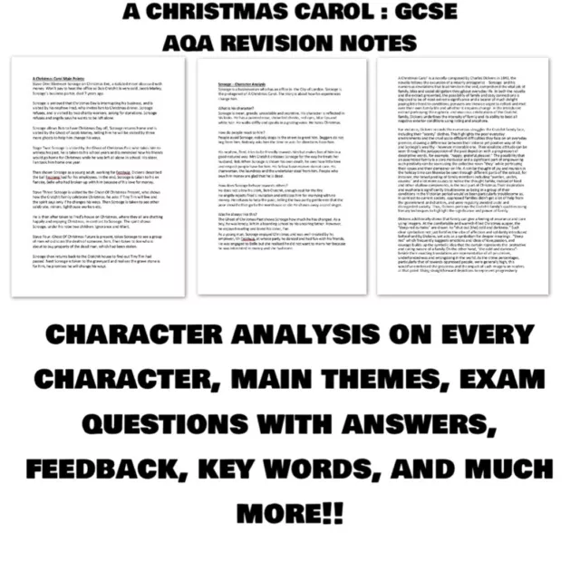 Christmas Carol - Grade 9 GCSE AQA Revision Guide/Notes