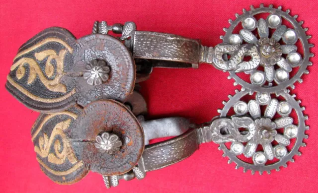 1850 Republica Mexicana Hand Forged Rattlesnake Shank Spurs~Clock Gear Rowels