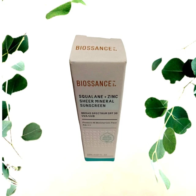 Biossance Squalane + Zinc Sheer Mineral Sunscreen SPF 30 0.67oz Travel Size