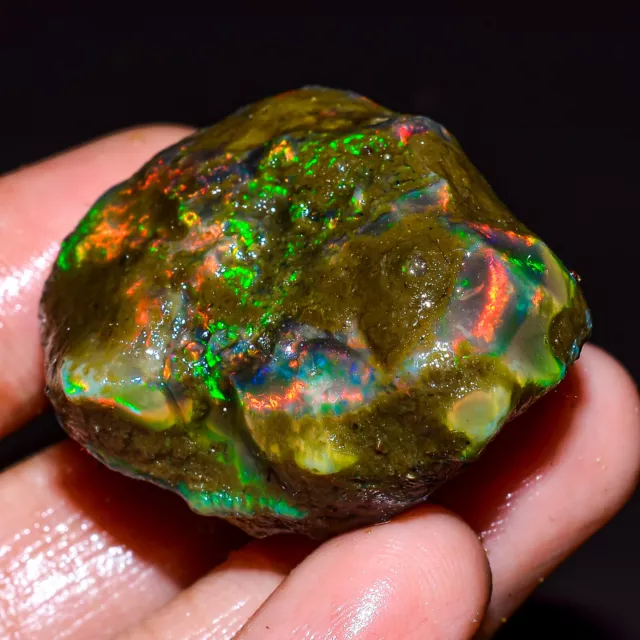 Éthiopien Opale Naturel Pierre Précieuse Welo Feu Brut Cristal 106 Carats