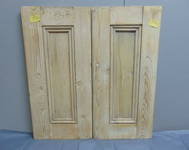 Pair Pine Victorian Alcove Cupboard Doors ref 114D