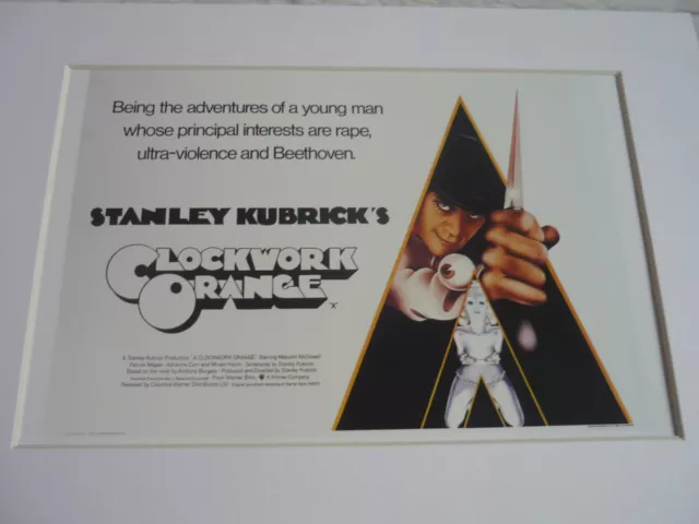 A4 poster ready frame mount Rare FILM CLOCKWORK ORANGE 1971 BRITISH ULTRA-VIOLEN