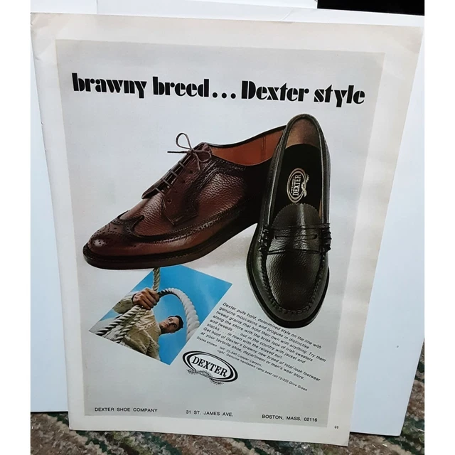 Vintage 1967 Dexter Men's Shoes Ad Original epherma