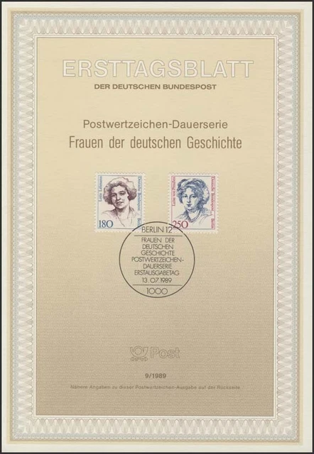 ETB 09/1989 Frauen, Lotte Lehmann, Luise von Preußen