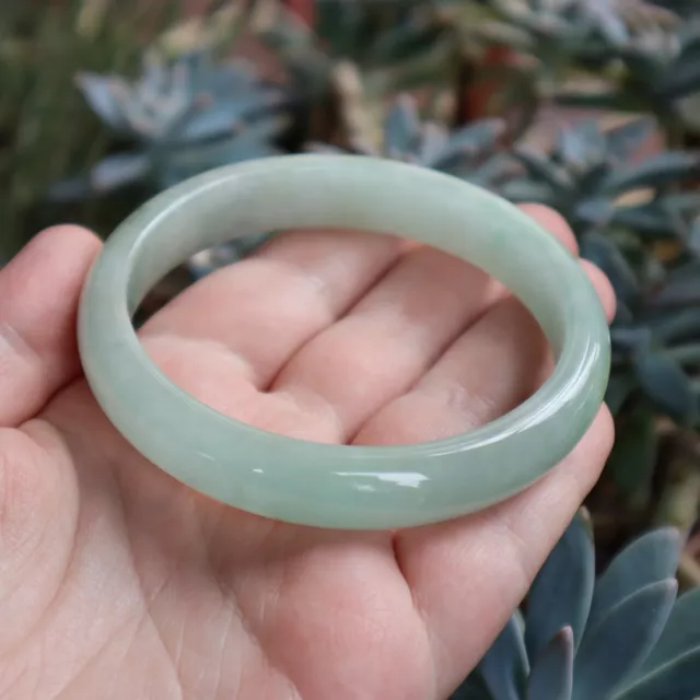 Light Green Natural Jadeite Jade Bangle Bracelet With Certificate Large 68mm