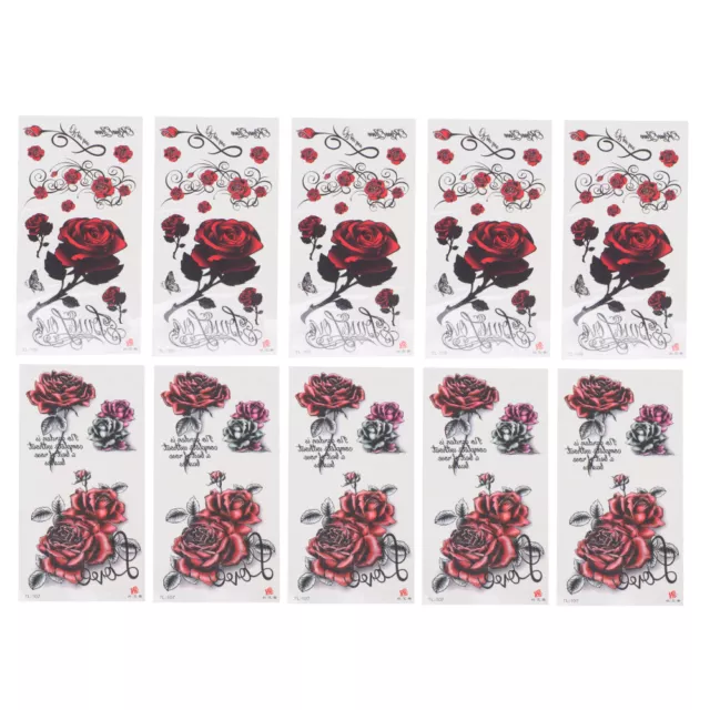 10 Sheets Rose Stickers Des Couples Art Corporel Amoureux Mode
