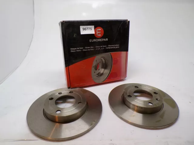 Paire Disque Frein Avant Couple Front Brake Disc Eurorepar Pour Hyundai Atos