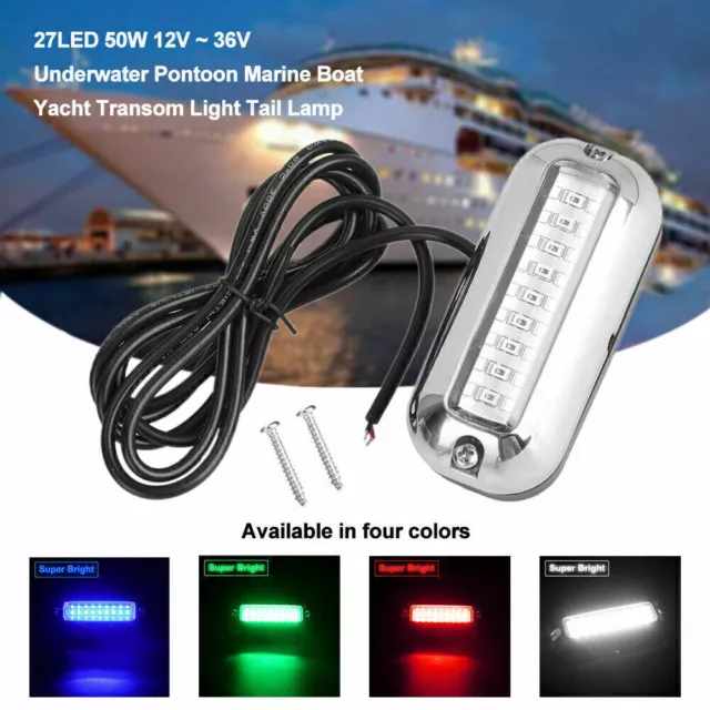 42/27 LED Underwater BOAT MARINE Transom LIGHTS 316 Stainless Steel Pontoon 3