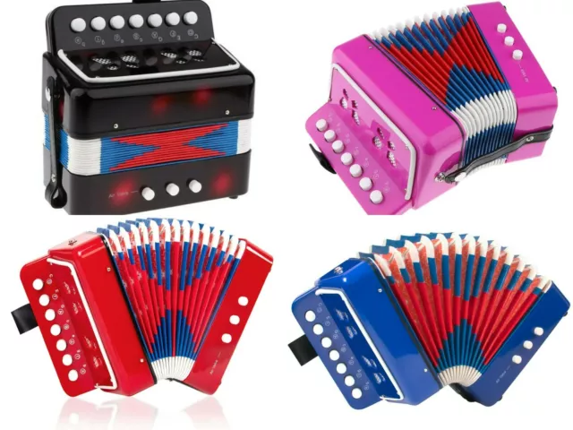 Toy Accordion Musical Instruments for Kids Blue Pink Red Black Accordian Music