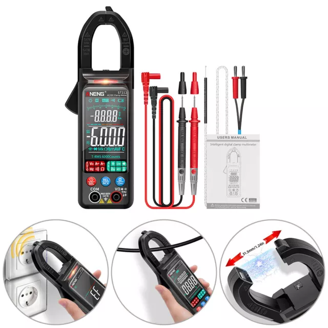 ST212 LCD Digital Clamp Tester Meter 6000 Counts Auto Range NCV Multimeter UK