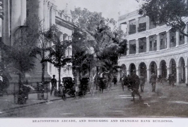 Beaconsfield Arcade Hong Kong Shanghai Banks Original 1901 Photo Print 10x7"
