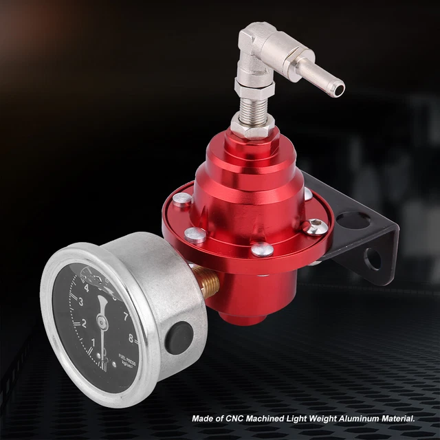 Kit misuratore olio regolatore pressione carburante regolabile 1:1 auto alluminio rosso 160psi