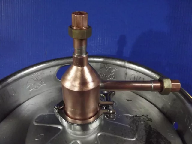 Thumper Doubler Beer Keg Kit whiskey Moonshine Still Head 2" x 1/2" Copper DIY