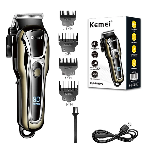 PROFESSIONAL BARBER LCD Hair Clippers Cordless Men Beard Trimmer