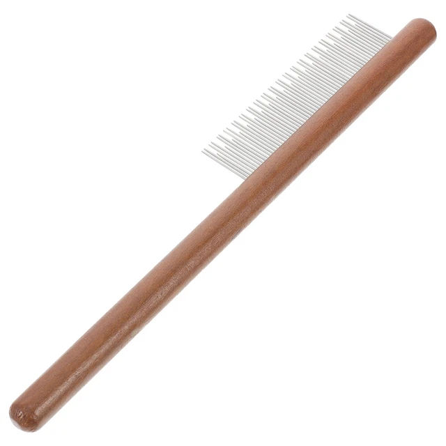 Mango de madera peine para mascotas madera eliminación de pulgas peine gato peine limpieza mascota