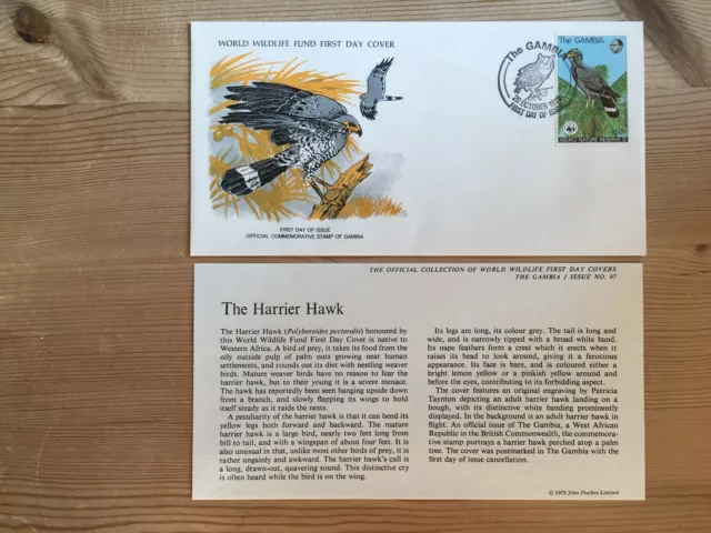 Gambia 1978 Fdc Wwf 097 Birds Of Prey Harrier Hawk Abuko Nature Reserve