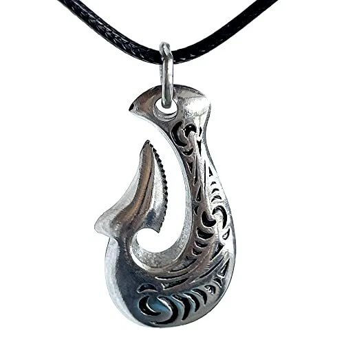 Fish hook Hawaiian Maori Polyneian Saipanese Pacific Hei matau Silver Pewter ...
