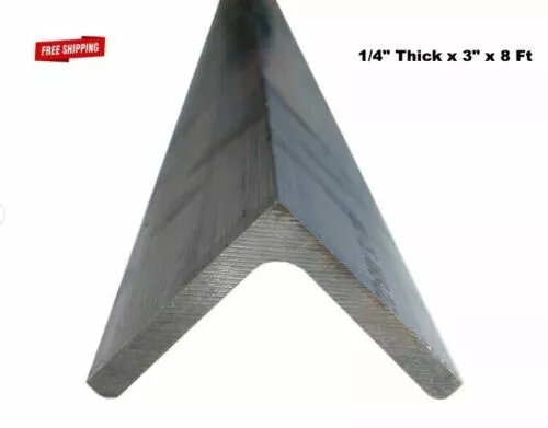 Aluminum Angle 1/4" Thick x 3" x 8 Ft Length Unpolished Alloy 6061 90° Stock