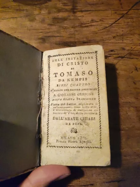 Tommaso Kempis - Imitazione Di Cristo 1819 Milano Stamperia Agnelli