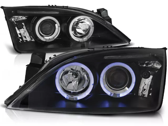 Angel Eyes Scheinwerfer Set für Ford Mondeo BJ 09/00-05/07 Klar/Schwarz