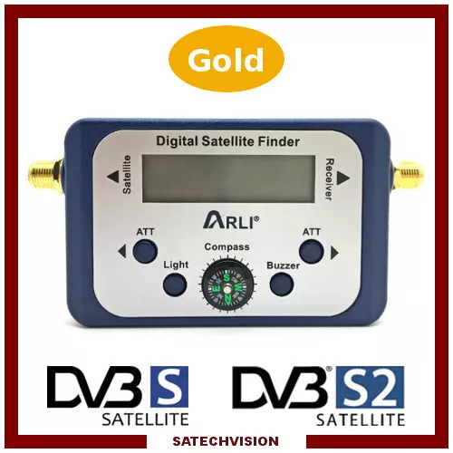 Pointeur Satellite Satfinder Ecran LCD Avec boussole et Connectique Plaqué Or