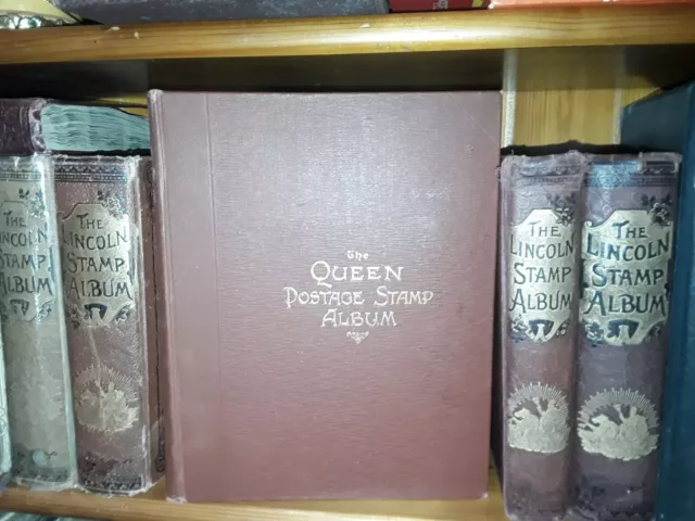 Old Stamp album Lincoln,,The QUEEN,,1900 (Grandpa's collection)