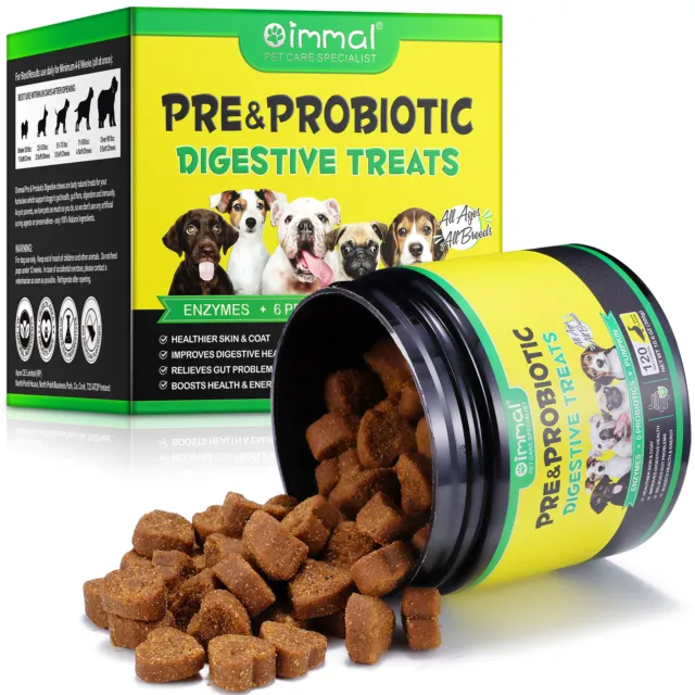 120pcs Health Supplement Pre Probiotic Digestive Treats Chewables Dogs Chews