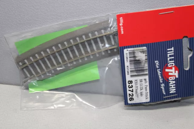 Tillig 83726 Bent Pass-Stück Br 12-22K Right 15° Tt Gauge Boxed