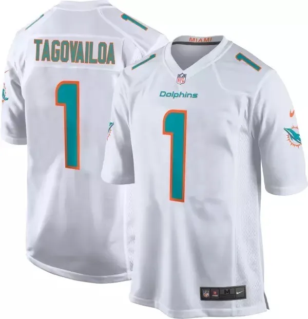 Small Men’s Miami Dolphins Tua Tagovailoa Nike White Game Jersey #1