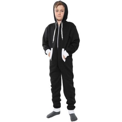 A2Z Bambine Ragazzi Pile Contrasto A2Z Onesie one piece Bianco Tutti IN Uno Tuta 