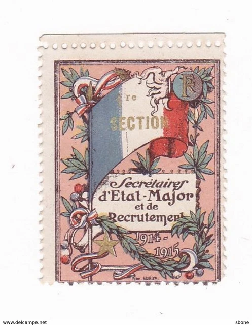 VIGNETTE MILITAIRE DELANDRE - 1ère section de secrétaires d'Etat major ...