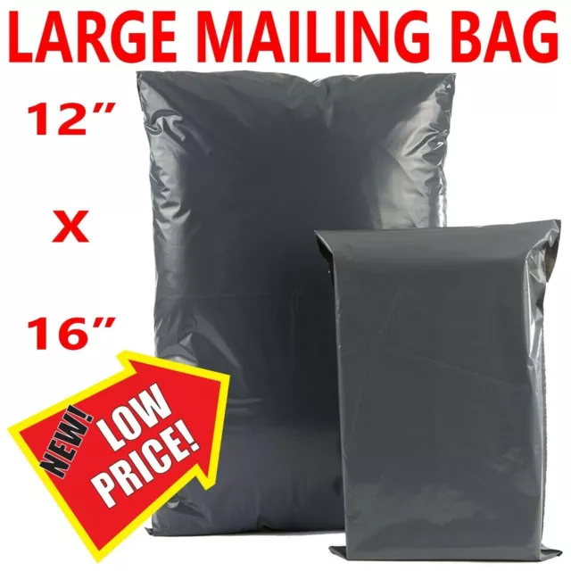 12 x 16" Grey Mailing Bags Strong Parcel Postage Plastic Post Poly Self Seal