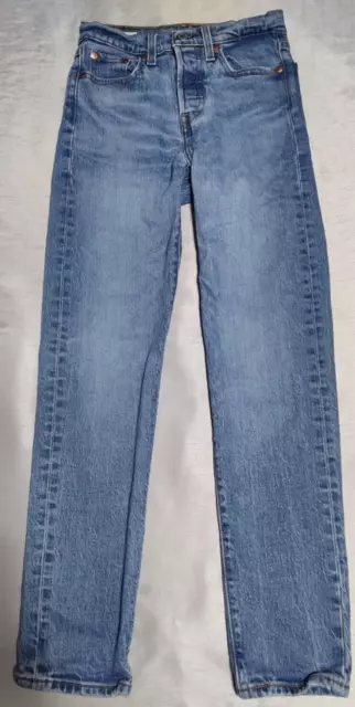 LEVIS PREMIUM WEDGIE Women Size 23 Button Fly Denim Stretch Blue Jeans 3