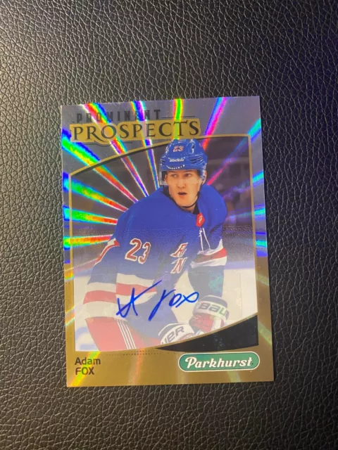 2019-20 Upper Deck Parkhurst Prominent Prospects Gold Adam Fox Rookie Auto RC