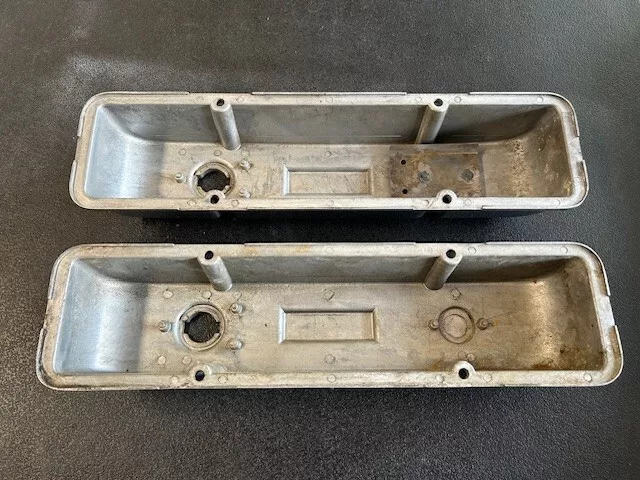 VINTAGE PRO STOCK Small Block Chevy Aluminum Valve Covers Gasser Muscle ...