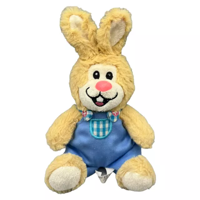 Windel Hase Kaninchen Plüsch Stofftier Kuscheltier 24cm Braun blaue Latzhose