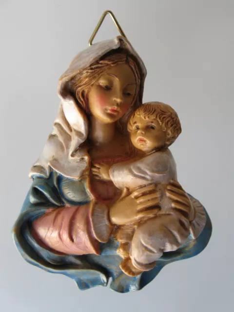 Maria m. Jesus Kind 8 cm Kunststoff S/118 Wand Madonna Mutter Gottes