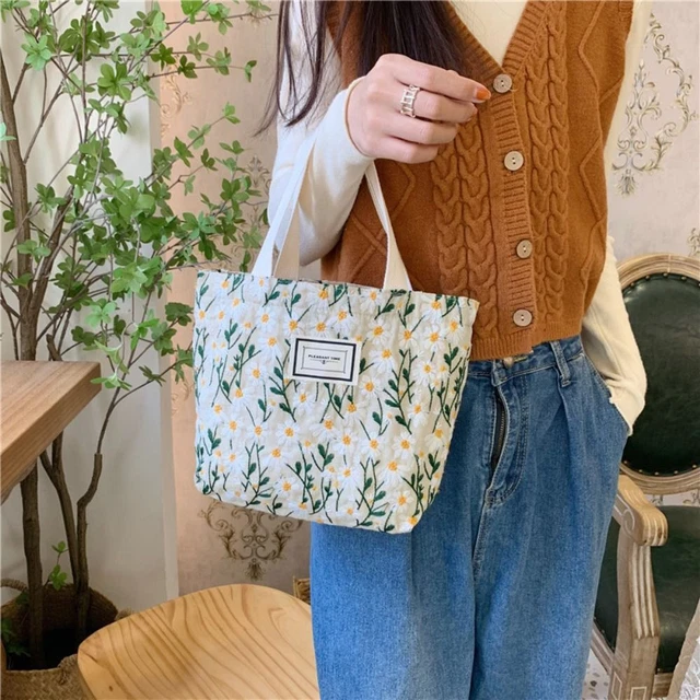 la main Doux Toile Sac à main Mommy Sac Sac de stockage de snacks Sac d'épaule