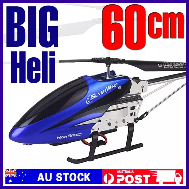 Remote Control Helicopter 60cm BIG 3.5CH LED RC Toy GYRO Metal Not Drone 2.4Gz