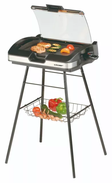 Cloer 6720 Barbecue-Grill Elektrogrill Standgrill Standfuß Glasdeckel NEU